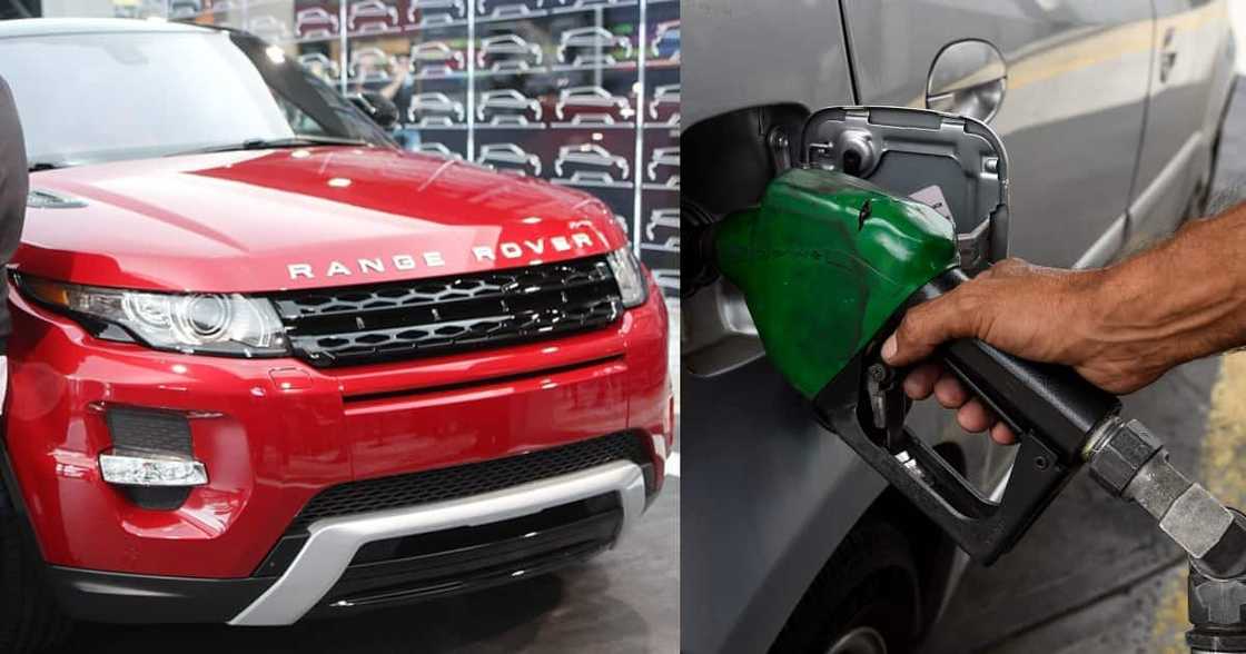 A Range Rover, Driver, Reacting, Buying, R125.00, fuel A Range Rover, Driver, Reacting, Buying, R125.00, fuel