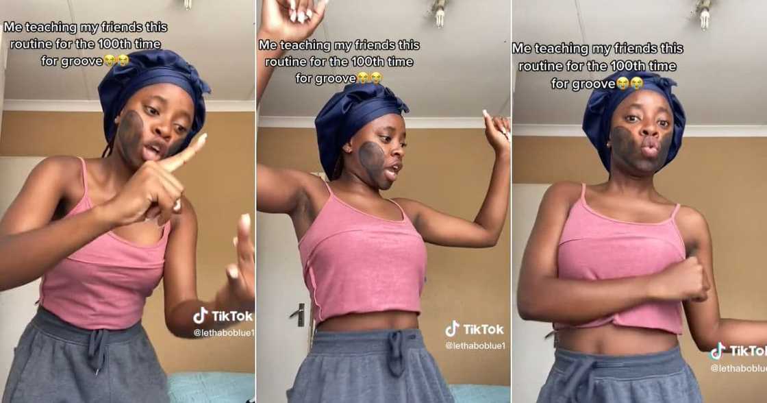 Lady teaches friends how to dance Lady teaches friends how to dance