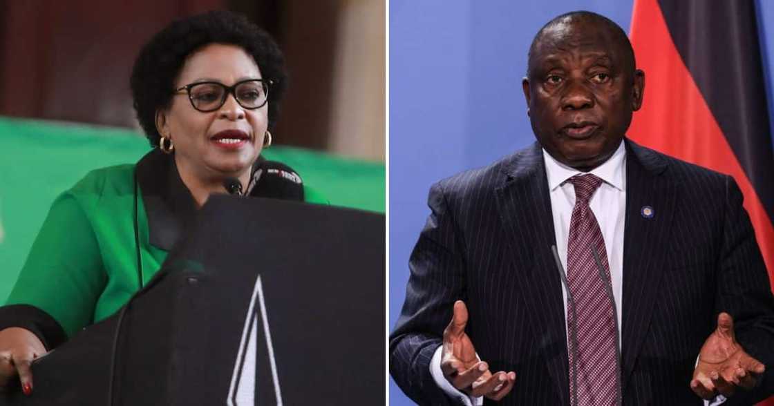 Monvula Mokonyane and President Cyril Ramaphosa