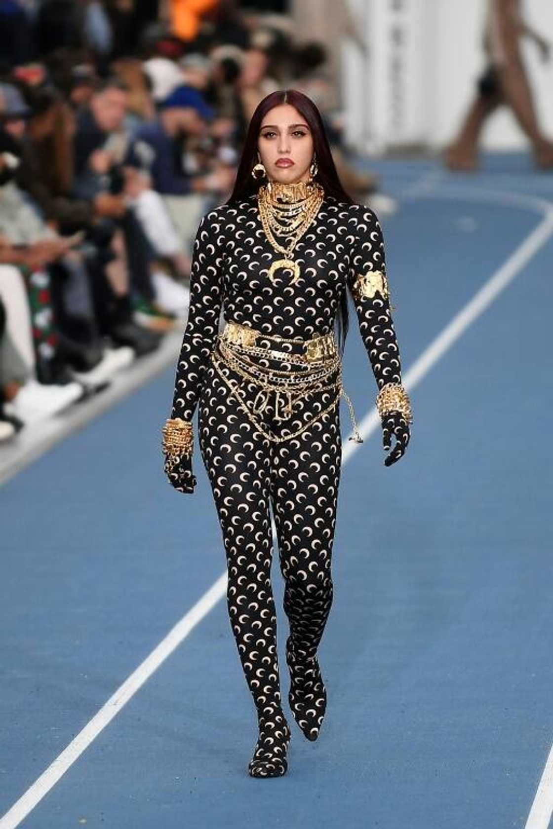 Madonna's daughter Lourdes Leon sported a tradesmark Marine Serre outfit Madonna's daughter Lourdes Leon sported a tradesmark Marine Serre outfit