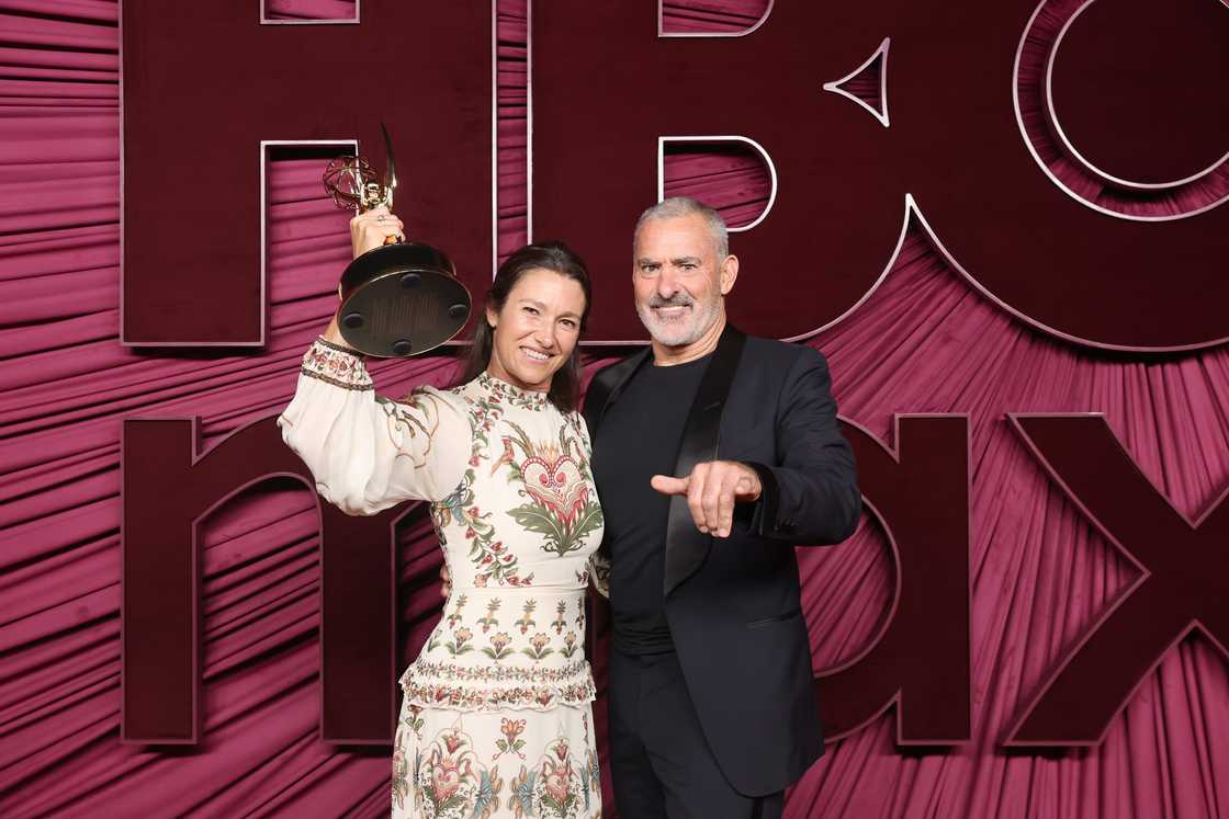 Nicole and Garrett McNamara at HBO Max's Post-Emmy Reception - Arrivals at San Vicente Bungalows in West Hollywood, California