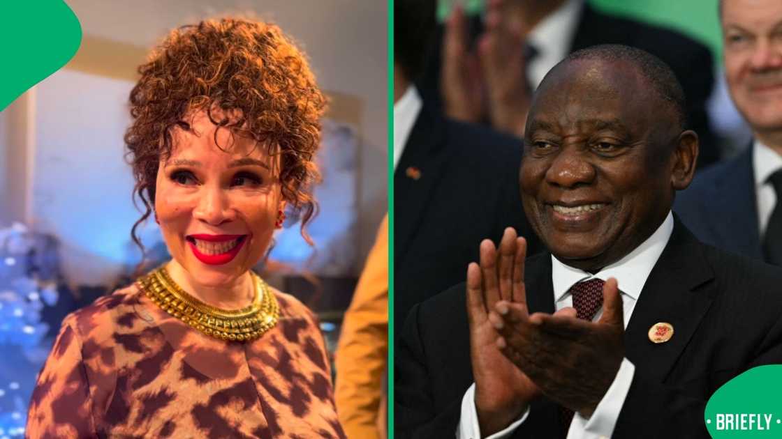 President Cyril Ramaphosa celebrated veteran actress Leleti Khumalo. President Cyril Ramaphosa celebrated veteran actress Leleti Khumalo.