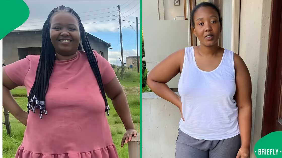 A young lady showed off her impressive body transformation.