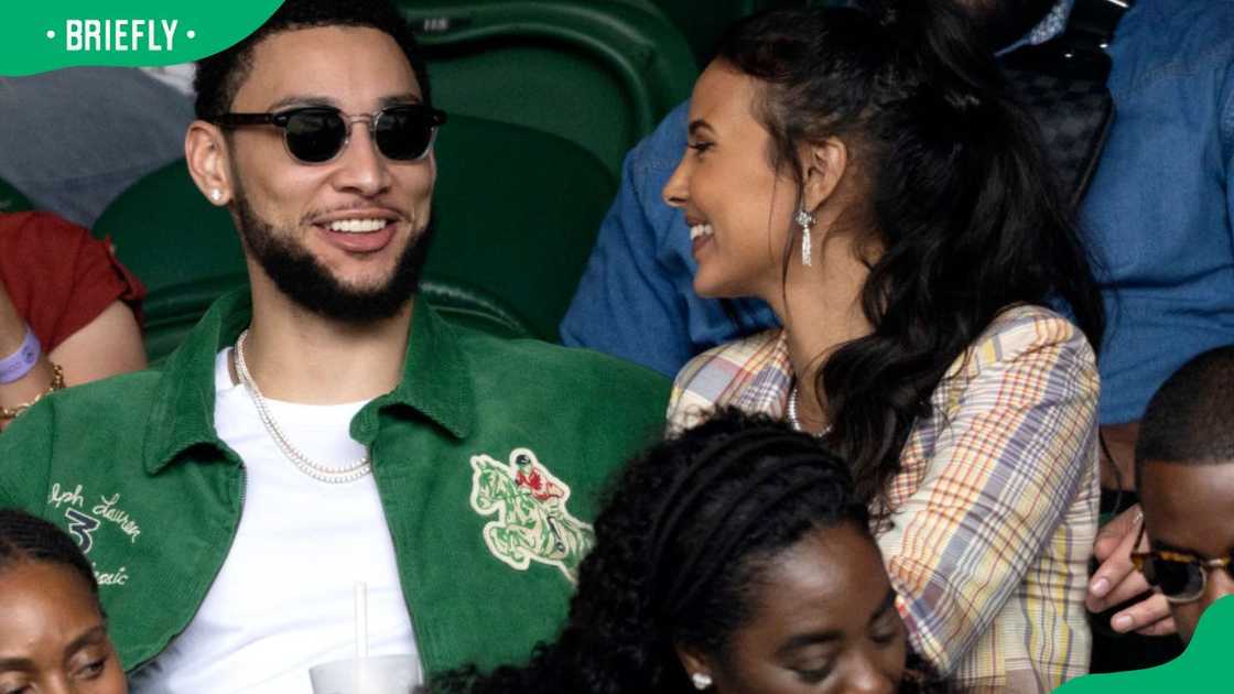 Ben Simmons and Maya Jama at the 2021 Wimbledon Tennis Championships