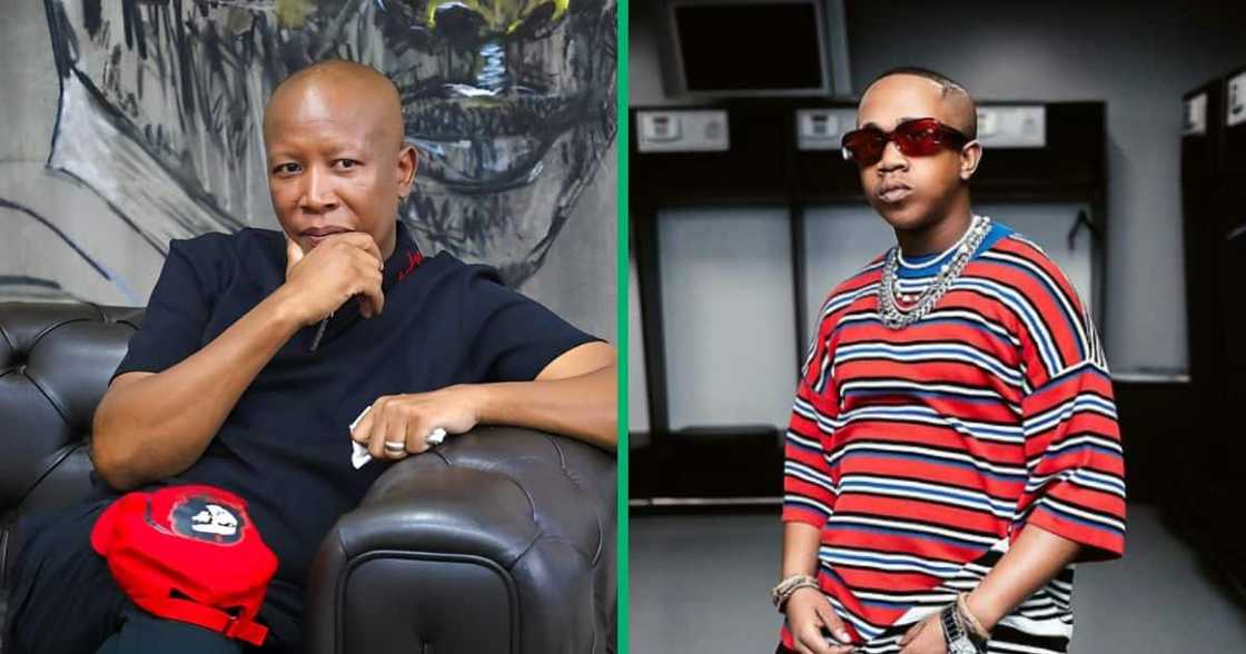 Young Stunna posed with Julius Malema. Young Stunna posed with Julius Malema.