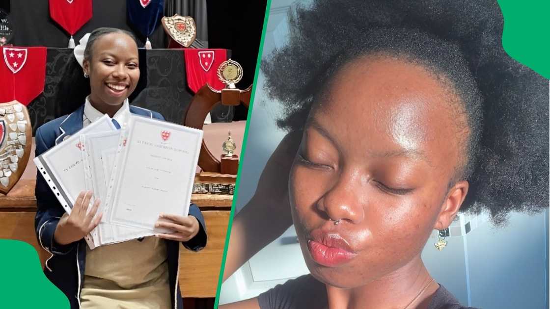 A head girl achieved seven distinctions. A head girl achieved seven distinctions.