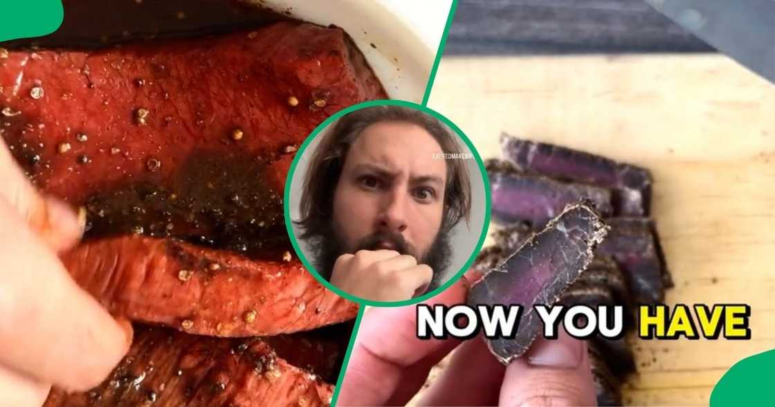 A South African man showed how to make biltong A South African man showed how to make biltong