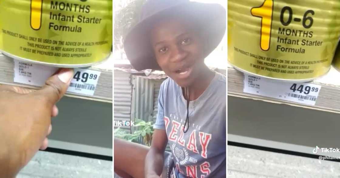 TikTok user @philainer shared a video showing what a tin of formula costs and his reaction when seeing it TikTok user @philainer shared a video showing what a tin of formula costs and his reaction when seeing it