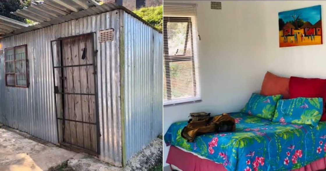 Man builds house from shack Man builds house from shack