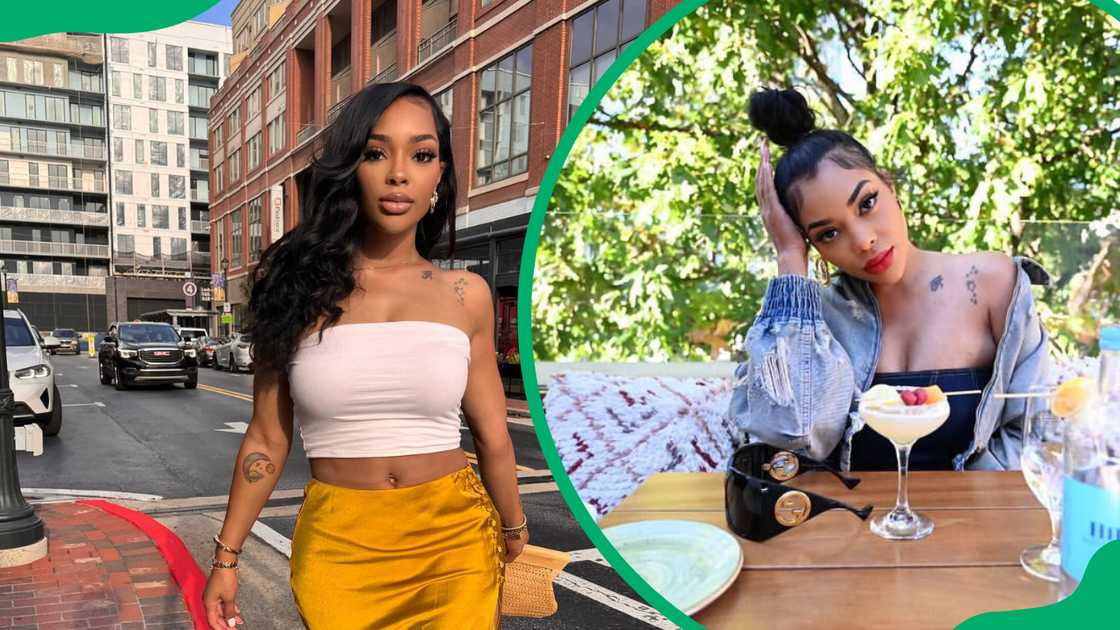 Snow in Atlanta, Georgia (L). Snow enjoying a drink (R) Snow in Atlanta, Georgia (L). Snow enjoying a drink (R)