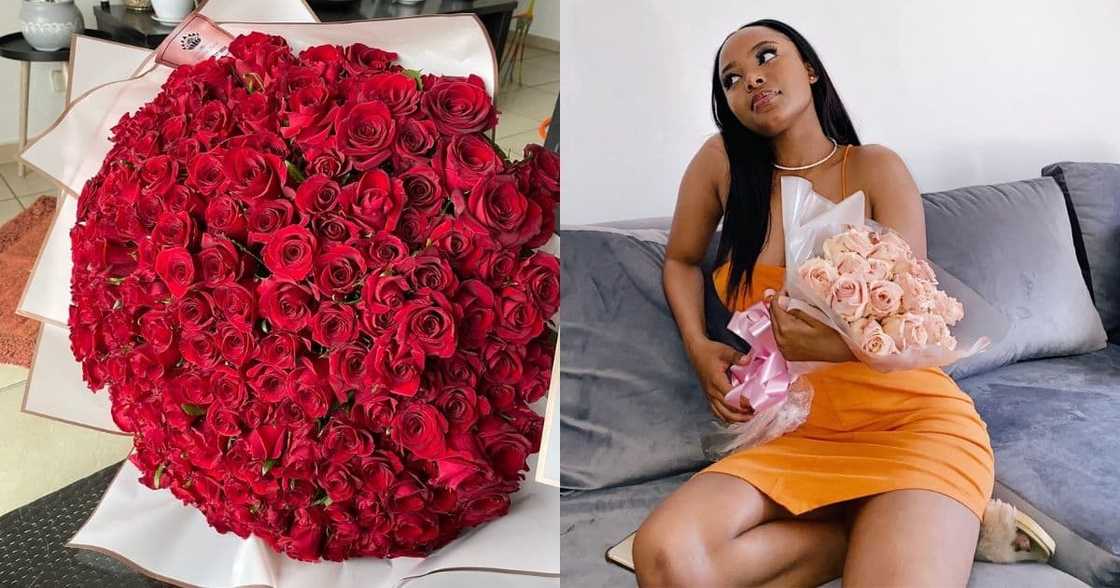 Woman, gets 300 roses, shows off spoil online, Mzansi reacts Woman, gets 300 roses, shows off spoil online, Mzansi reacts