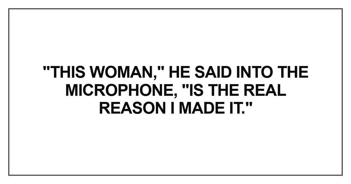 This woman," he said into the microphone