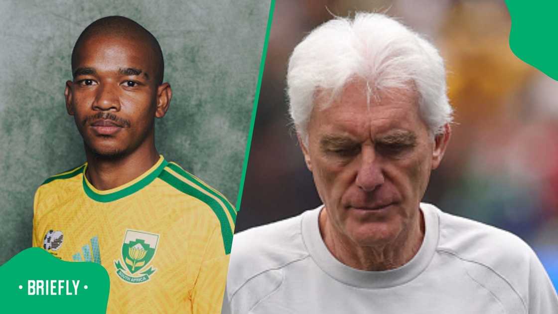 Hugo Broos, Jayden Adams, Bafana Bafana, South Africa Hugo Broos, Jayden Adams, Bafana Bafana, South Africa
