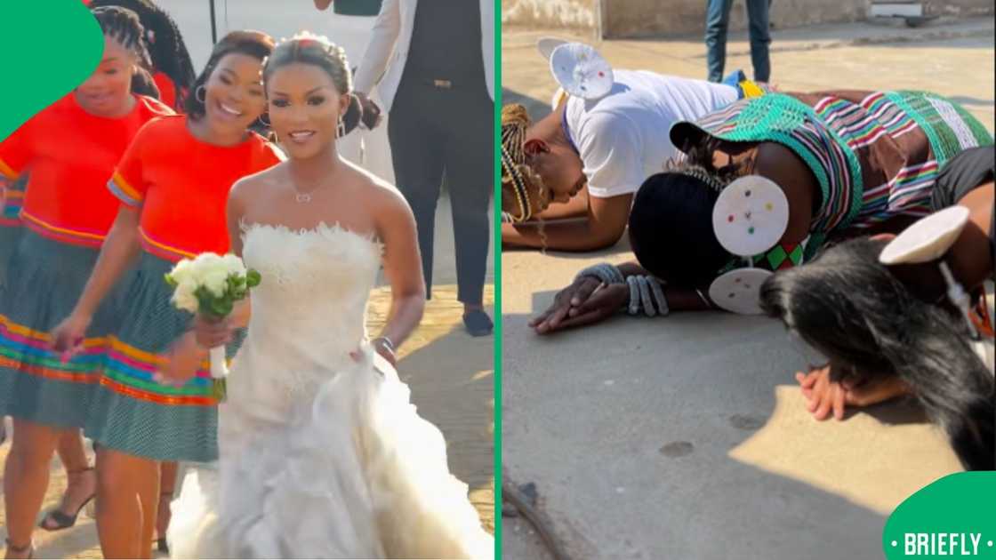 A bride was left delighted during the lobola ceremony when the groom’s family presented her with a gift A bride was left delighted during the lobola ceremony when the groom’s family presented her with a gift