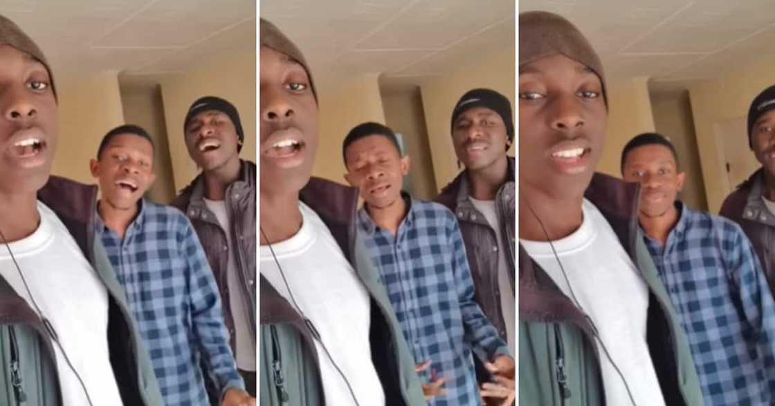 Three men singing beautifully Three men singing beautifully