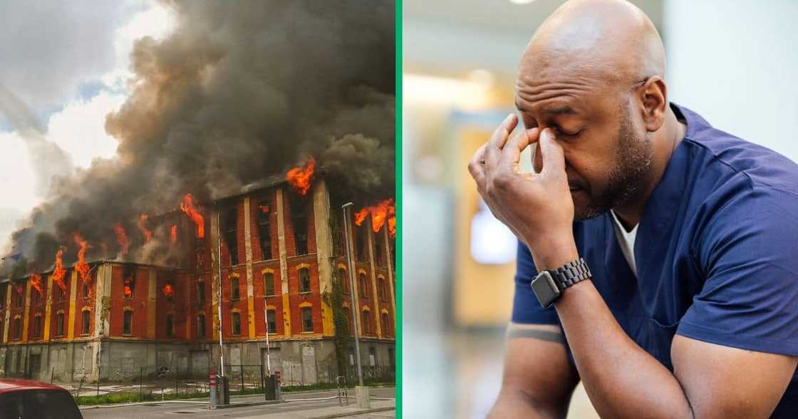 A building in Johannesburg caught fire and 60 shacks were destroyed A building in Johannesburg caught fire and 60 shacks were destroyed
