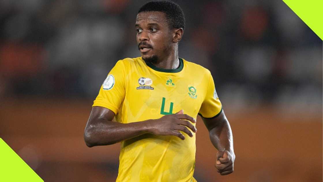 Teboho Mokoena impressed during Bafana Bafana's 5-0 win over Congo in the 2025 Africa Cup of Nations qualifiers on Friday, October 11, 2024. Photo: Visionhaus.