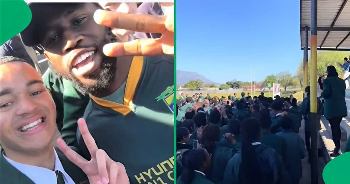 Siya Kolisi visits high school in Cape Town