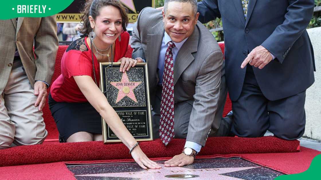 Jesse Belle Denver and Zachary Denver at the ceremony honouring their father, John Denver, with a Star on The Hollywood Walk of Fame in 2014