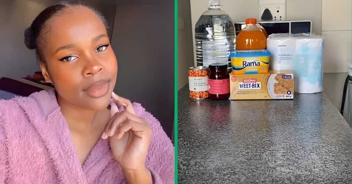 A Mzansi woman posted a TikTok video of her weekly Woolworths groceries A Mzansi woman posted a TikTok video of her weekly Woolworths groceries