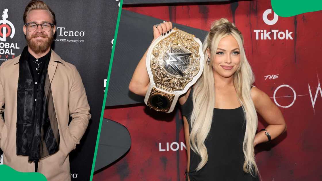 Tyler Bate at the Royal Albert Hall in 2019 (L). Liv Morgan during The Crow 2024 premiere (R) Tyler Bate at the Royal Albert Hall in 2019 (L). Liv Morgan during The Crow 2024 premiere (R)