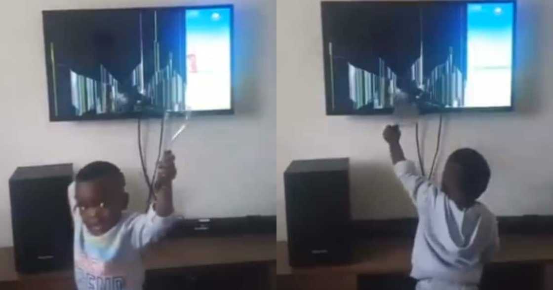 Ku Rough: Toddler Destroys TV With Vegetable Masher, SA Can't Deal