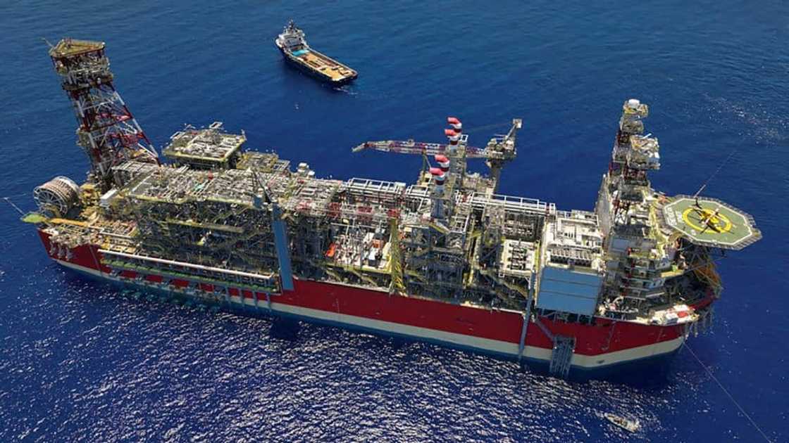 This handout picture released by Energean oil and gas company shows an Energean floating production storage and offloading (FPSO) ship in the Karish field in the eastern Mediterranean This handout picture released by Energean oil and gas company shows an Energean floating production storage and offloading (FPSO) ship in the Karish field in the eastern Mediterranean