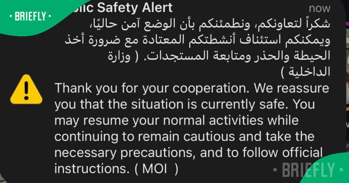 Safety was assured shortly after the first alert Safety was assured shortly after the first alert
