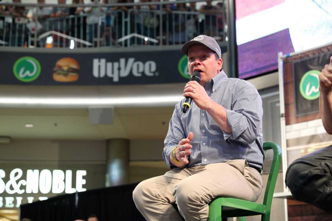 Paul Wahlberg at the grand opening of their Wahlburger restaurant