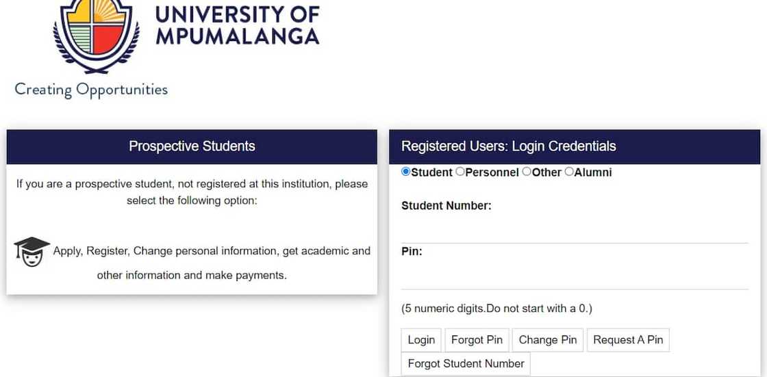 University of Mpumalanga online application