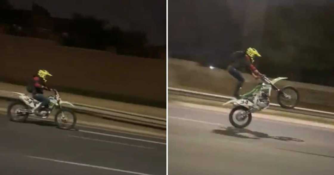 Biker pulls stunts in video Biker pulls stunts in video