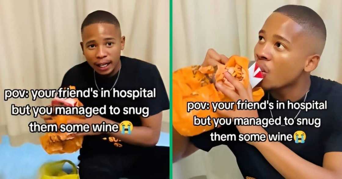 Man in TikTok video brings alcohol to hospital visit Man in TikTok video brings alcohol to hospital visit