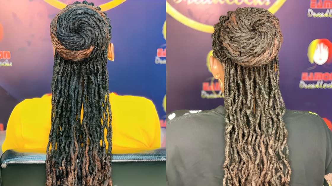 Bun-styled dreadlocks Bun-styled dreadlocks