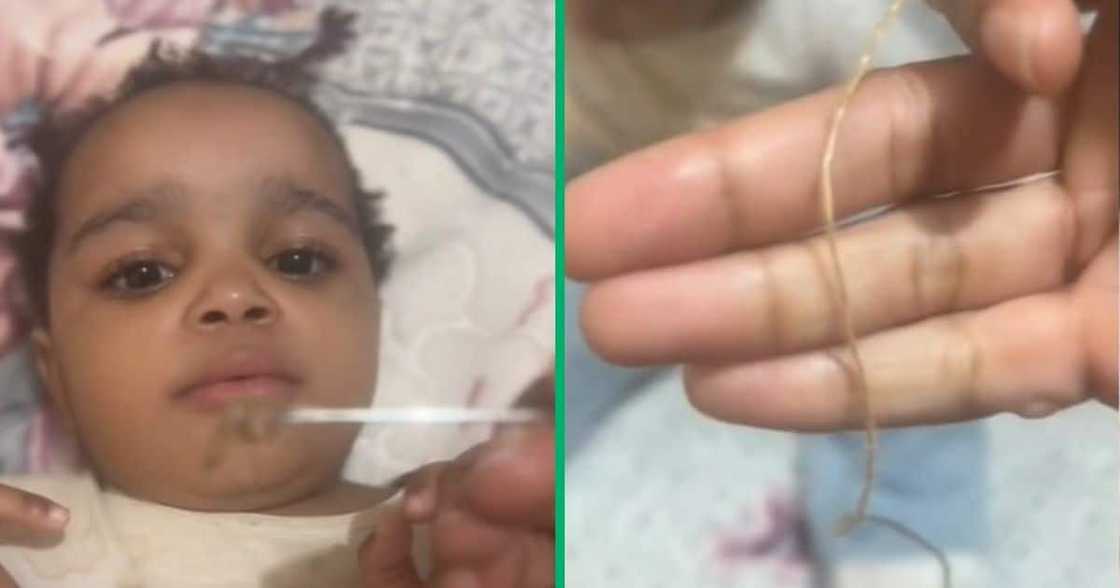 TikTok video of kid with thread in nose TikTok video of kid with thread in nose