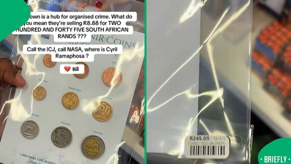 The image on the right captured the price tag of the R8 coins