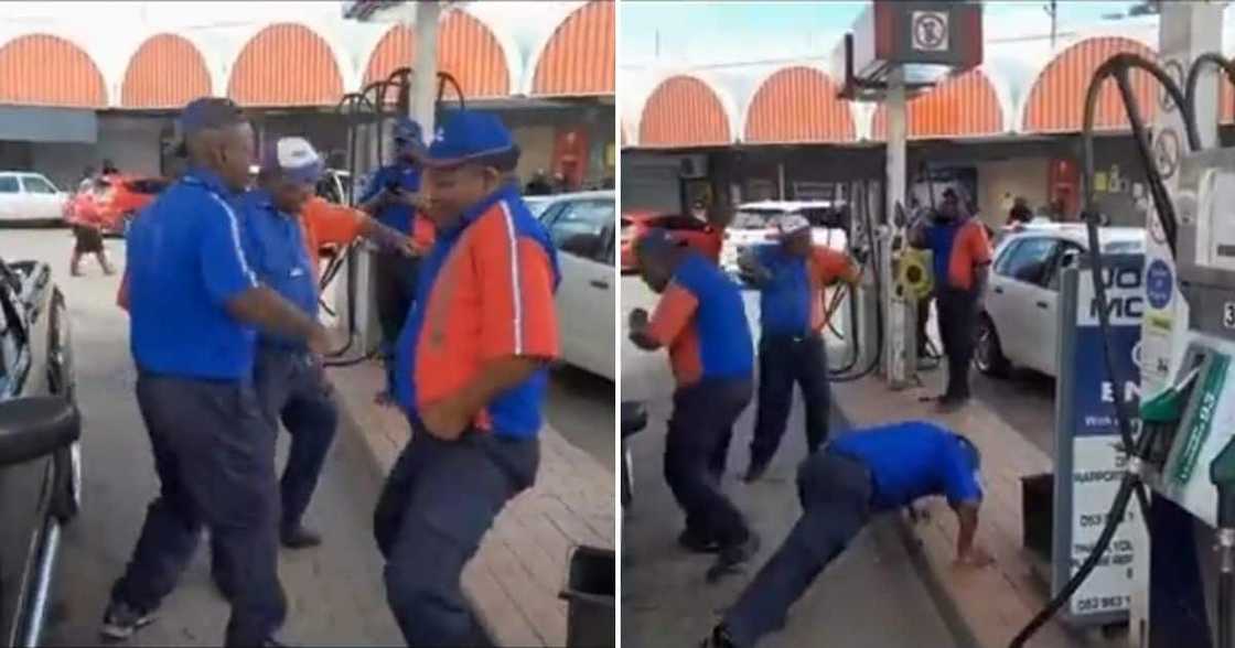 Video of petrol attendants dancing Video of petrol attendants dancing