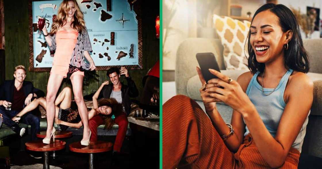 A woman was captured hilariously falling from a table at groove. A woman was captured hilariously falling from a table at groove.