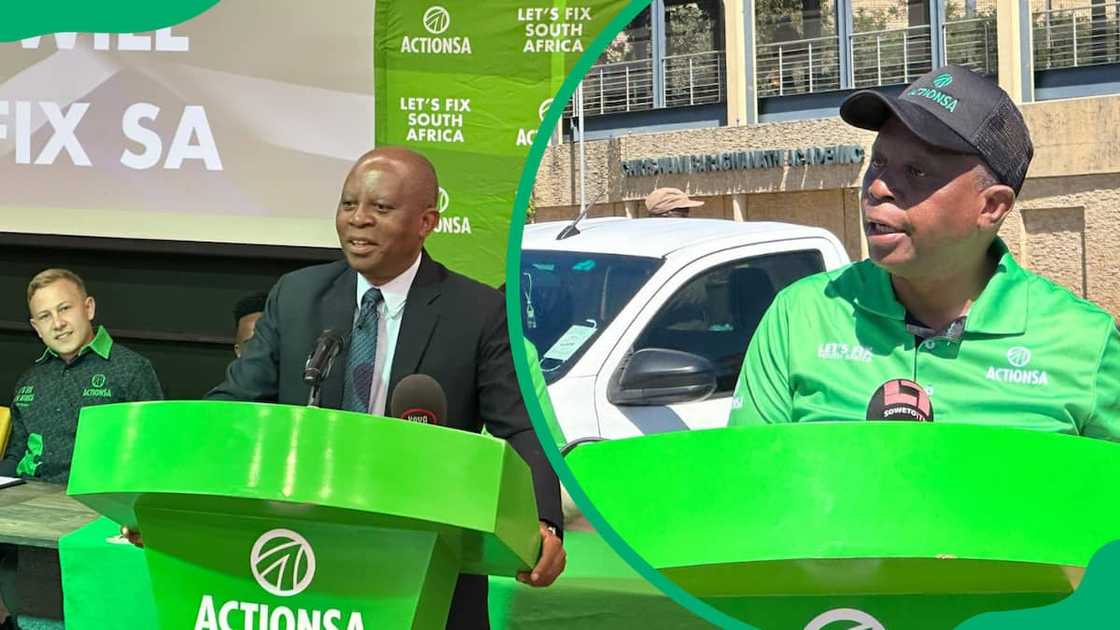 Herman Mashaba is pictured during ActionSA rallies