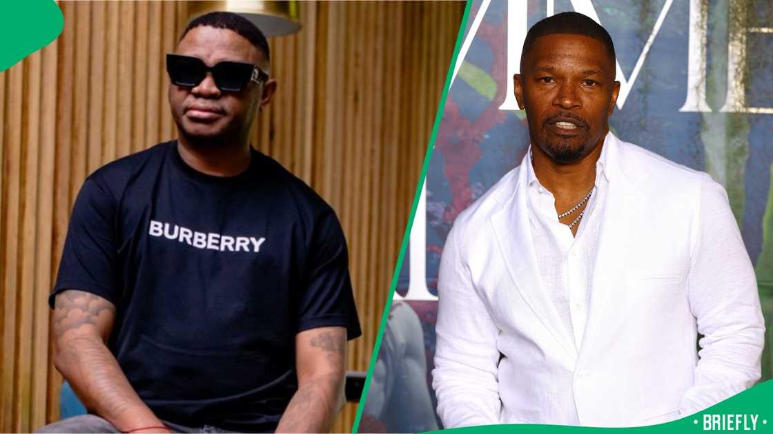 DJ Bongz showed love to Jamie Foxx after he performed the Gwara Gwara DJ Bongz showed love to Jamie Foxx after he performed the Gwara Gwara