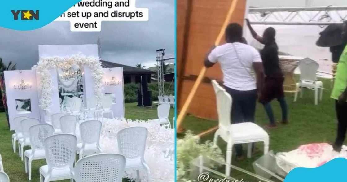 Destroyed wedding decor