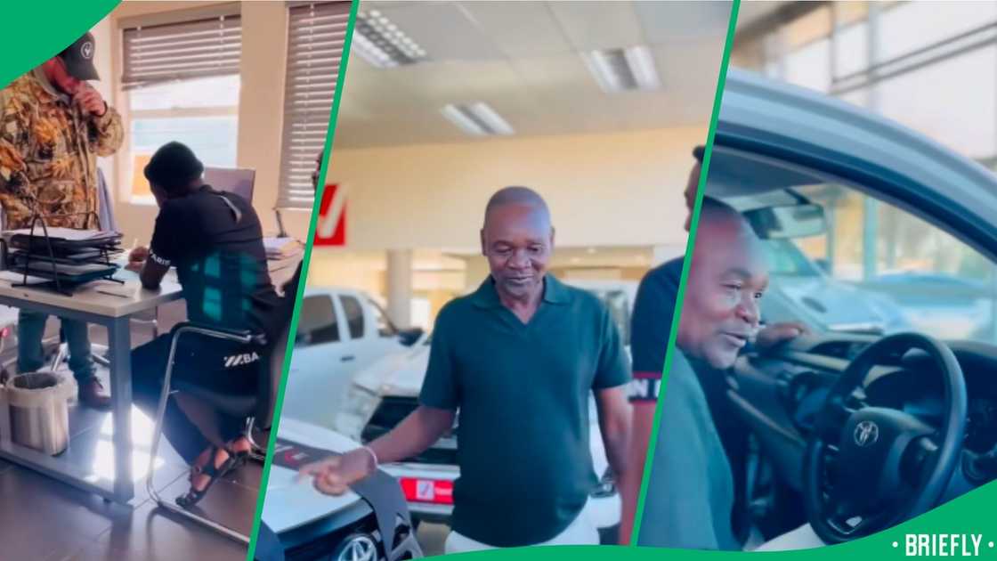 TikTok users were captivated after a South African man gifted his dad a white bakkie, with the emotional video spreading quickly online TikTok users were captivated after a South African man gifted his dad a white bakkie, with the emotional video spreading quickly online