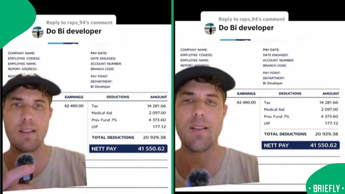 The visual on the right showed a man reacting to the salary of a BI developer