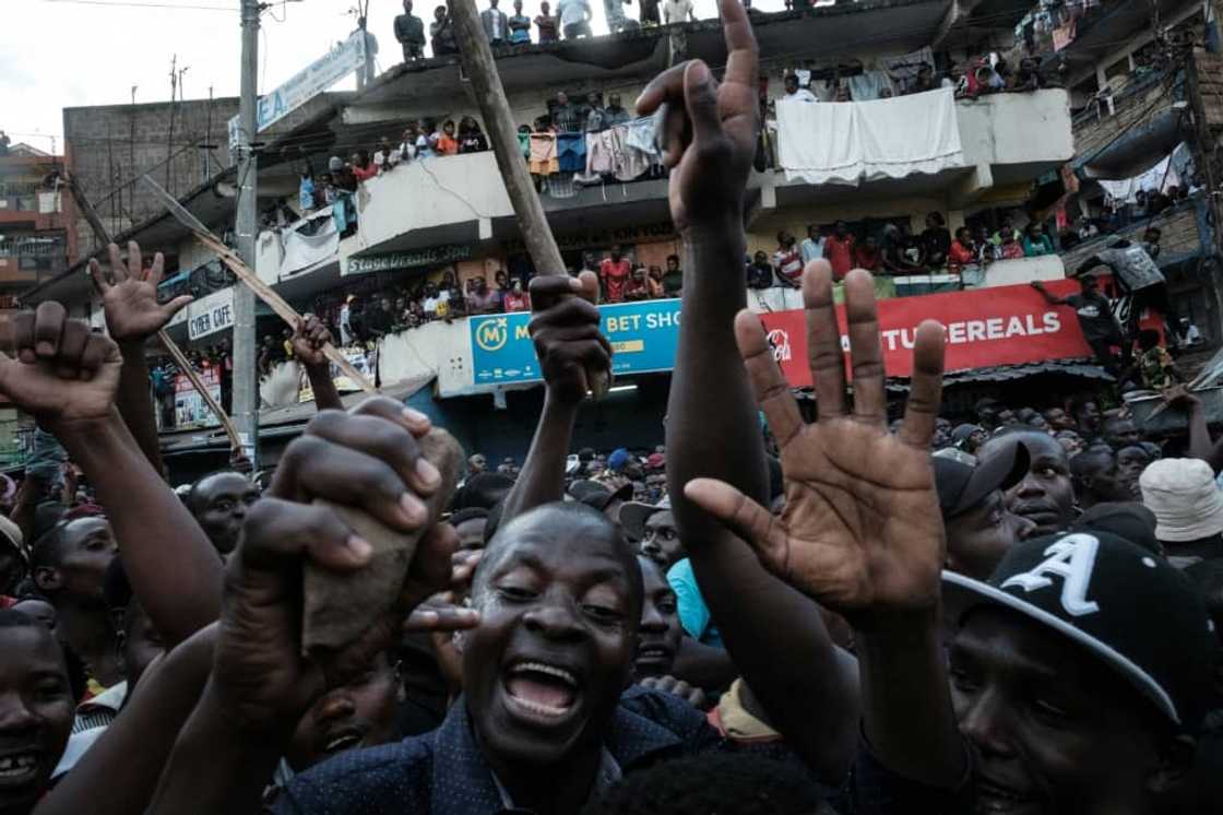 Hundreds took to the streets after opposition leader Raila Odinga's call for action over the cost of living crisis