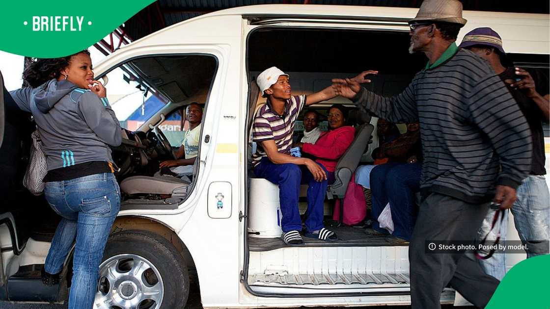The visual showcased people getting inside the taxi at a rank
