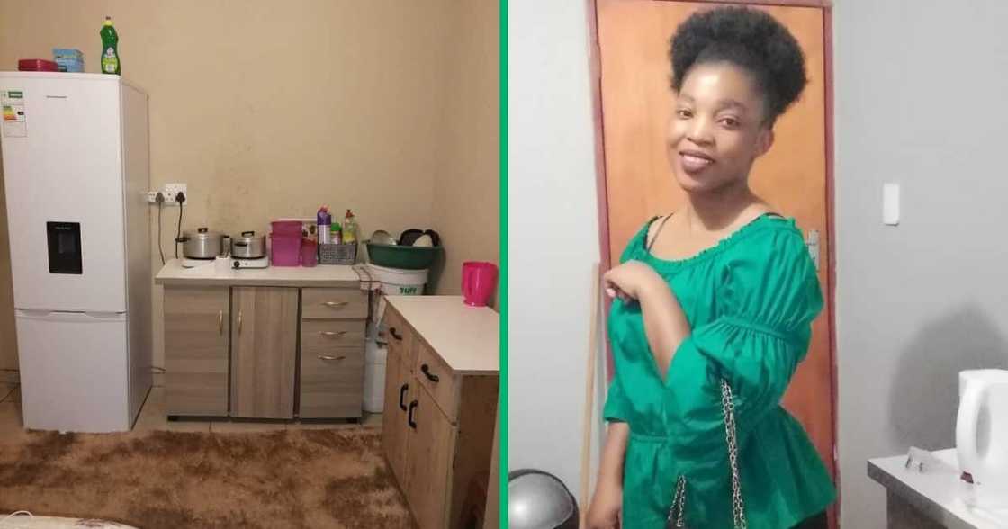 A lovely lady with pretty one-roomed home A lovely lady with pretty one-roomed home
