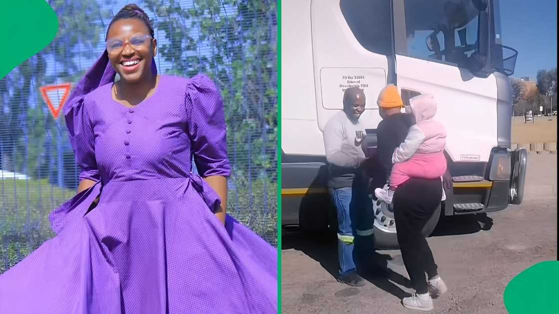 A TikTok video shows a woman's heartwarming gesture for her truck driver bae.