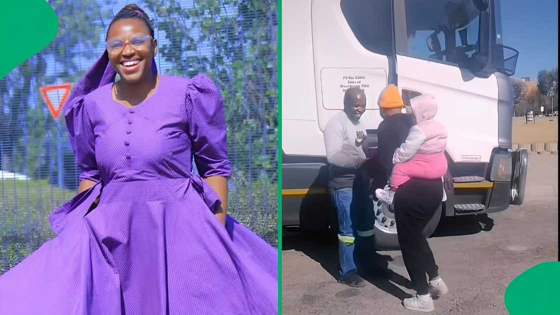 A TikTok video shows a woman's heartwarming gesture for her truck driver bae. A TikTok video shows a woman's heartwarming gesture for her truck driver bae.