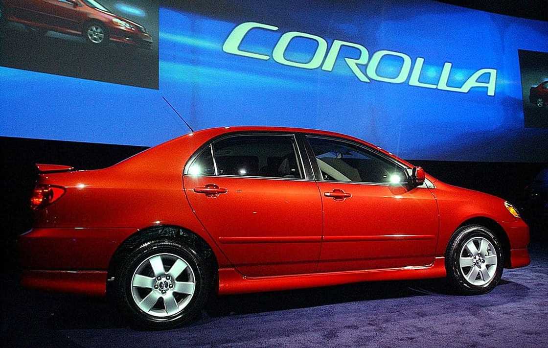 A Toyota Corolla at the North American International Auto Show A Toyota Corolla at the North American International Auto Show