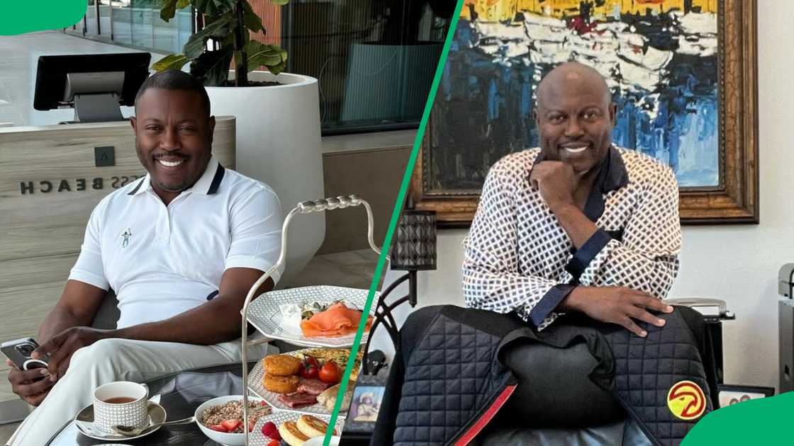 Simon Guobadia in a hotel and at the office Simon Guobadia in a hotel and at the office