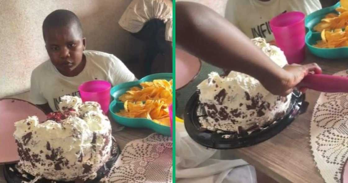 TikTok video shows toddler cutting cake TikTok video shows toddler cutting cake